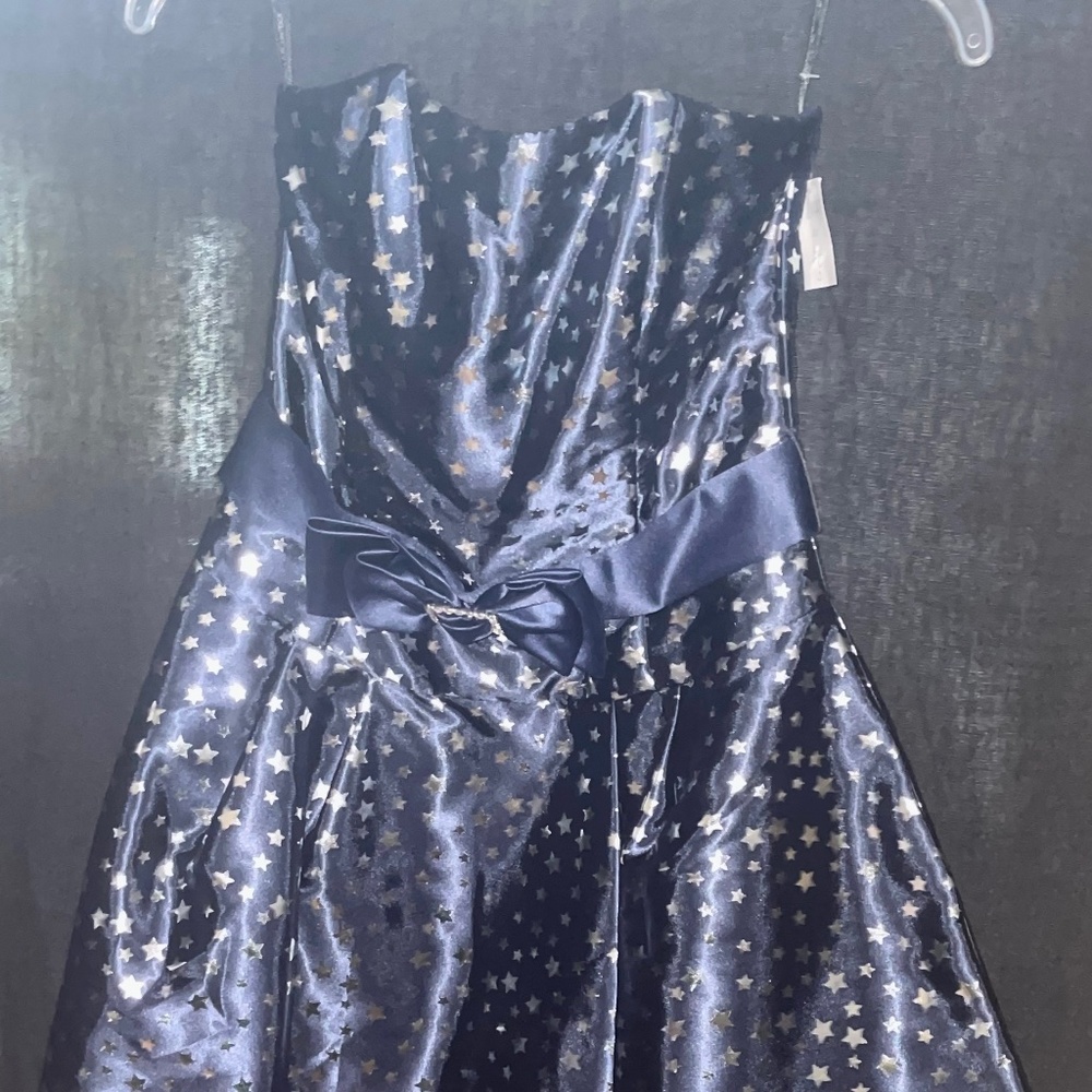 Navy-Blue and Grayed Star Dress